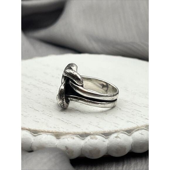 JAMES AVERY STERLING HEAVY BOLD DOUBLE LOVER'S KNOT *SIZE 6.5 - Picture 2 of 7